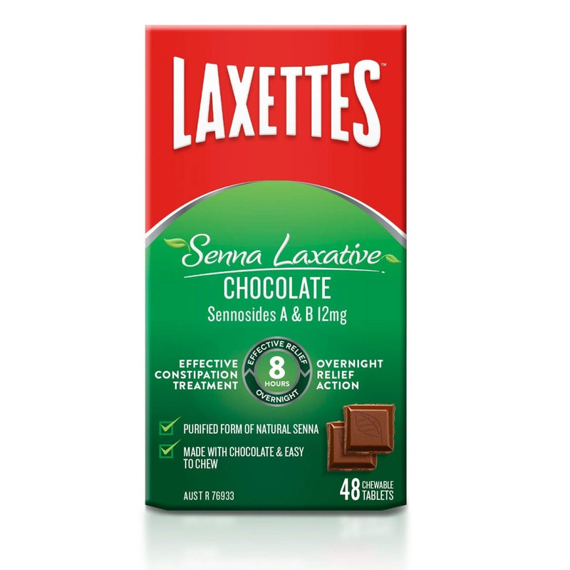 Laxettes Senna Laxative Chocolate 48 Pack - VITAL+ Pharmacy
