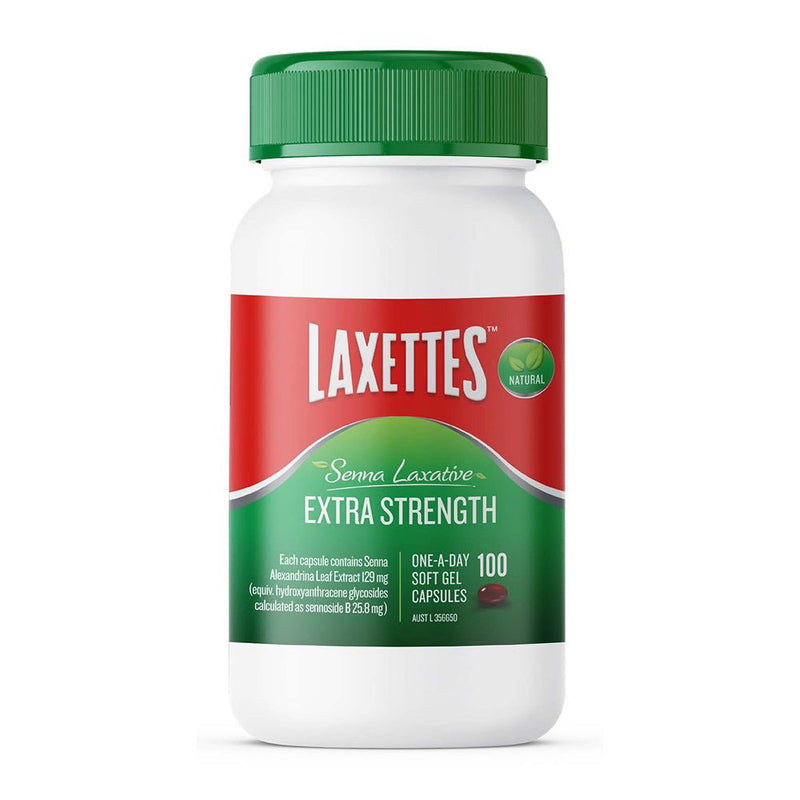 Laxettes Senna Laxative Extra Strength 100 Gel Capsules - VITAL+ Pharmacy
