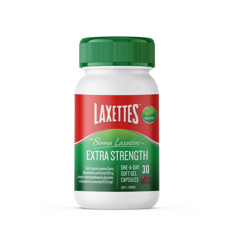 Laxettes Senna Laxative Extra Strength 30 Gel Capsules - VITAL+ Pharmacy