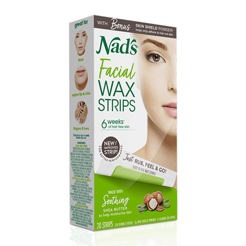 Nad's Hair Removal Facial Wax Strips 20 Pack - VITAL+ Pharmacy