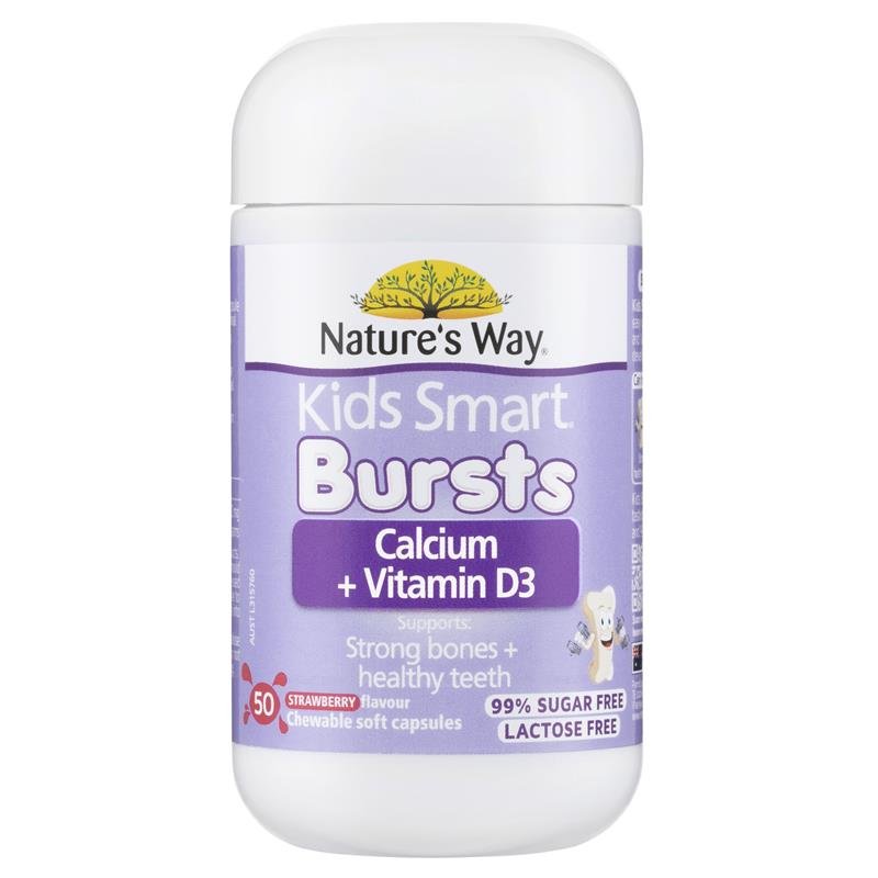 Nature's Way Kids Smart Bursts Calcium + Vitamin D3 50 Capsules - VITAL+ Pharmacy