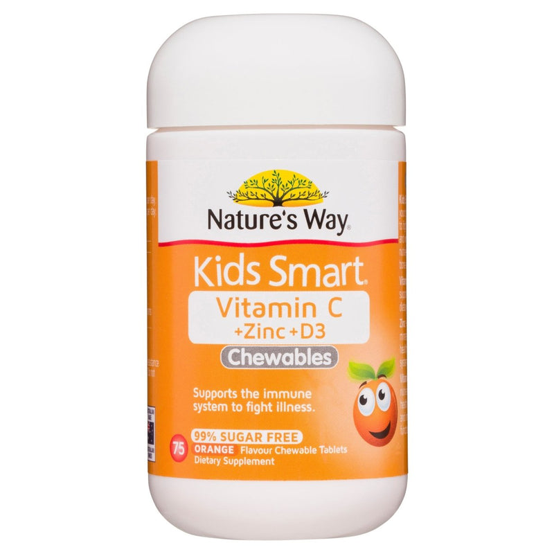 Nature's Way Kids Smart Vitamin C + Zinc + D3 75 Chewable Tablets - VITAL+ Pharmacy