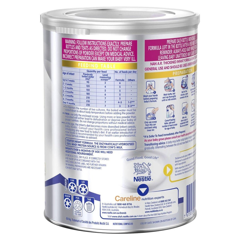 Nestlé NAN A.R. Bifidus Infant Formula Powder for Babies with Regurgitation 800g - VITAL+ Pharmacy