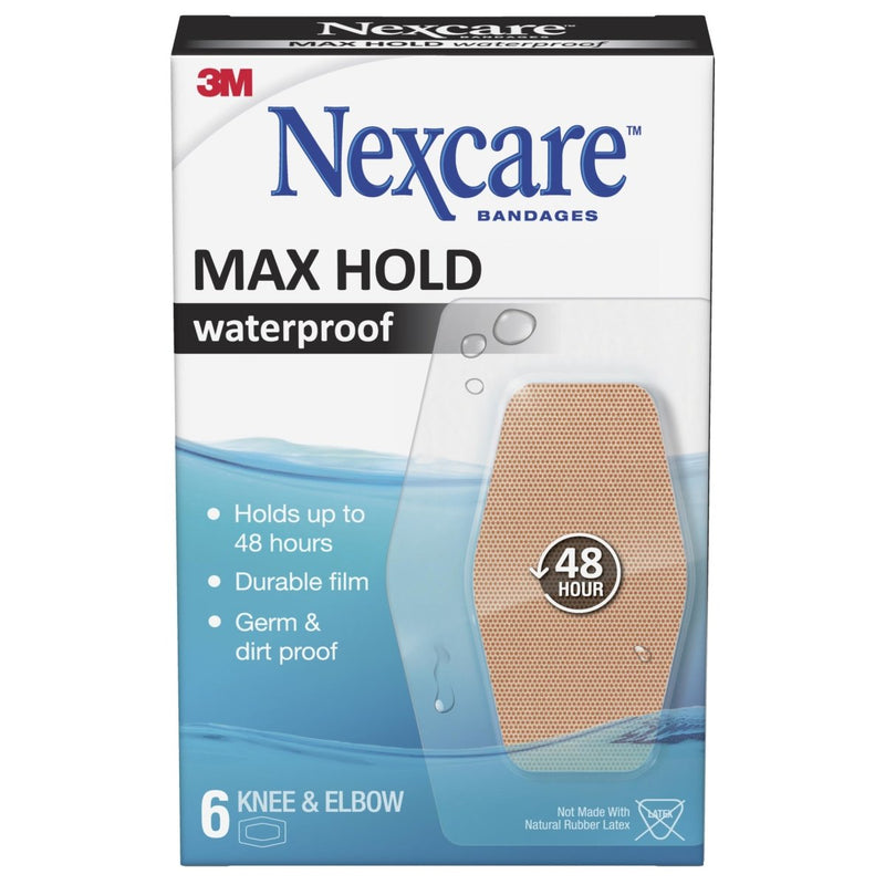 Nexcare Max Hold Waterproof Knee & Elbow 6 Pack - VITAL+ Pharmacy