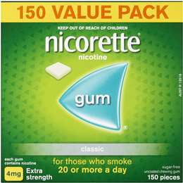 Nicorette Quit Smoking Nicotine Gum Classic 4mg 150 Pack - VITAL+ Pharmacy