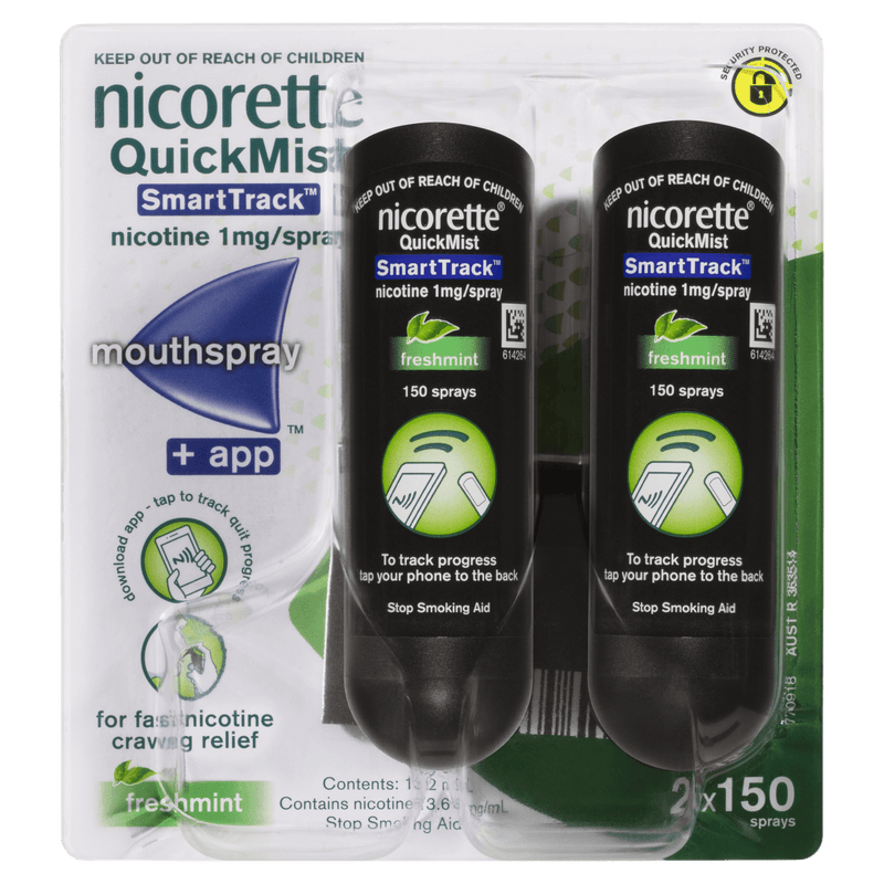 Nicorette Quit Smoking QuickMist SmartTrack Spray Duo Pack 2 x 150 - VITAL+ Pharmacy