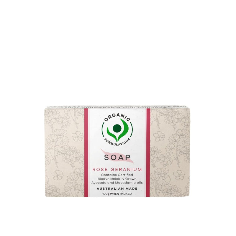 Organic Formulations Rose Geranium Soap 100g - VITAL+ Pharmacy