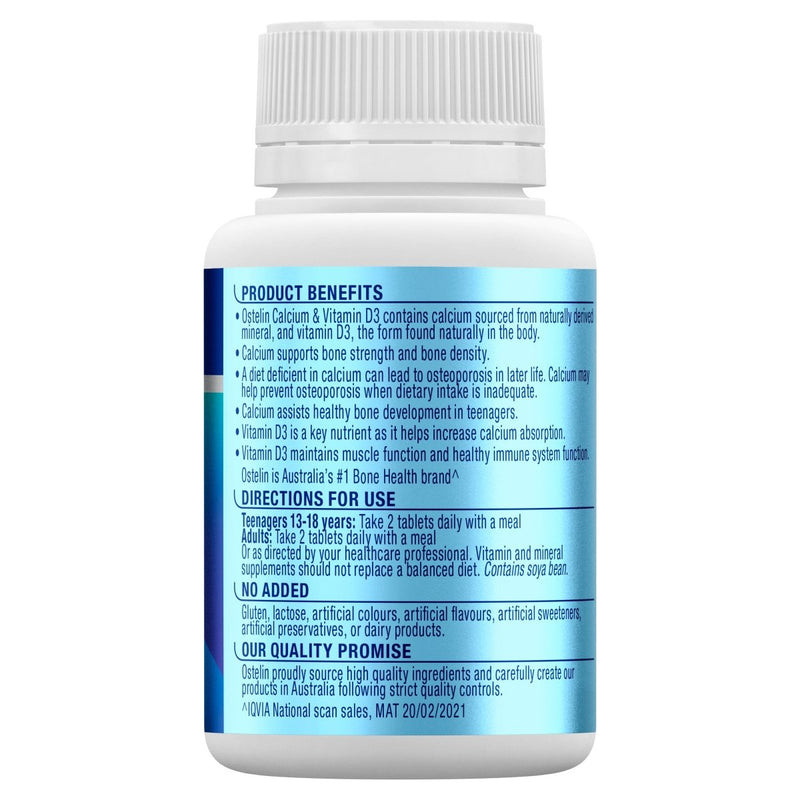Ostelin Calcium & Vitamin D3 60 Tablets - VITAL+ Pharmacy