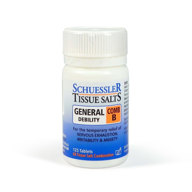 Schuessler Tissue Salts General Debility Comb B 125 Tablets - VITAL+ Pharmacy