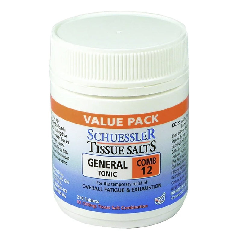 Schuessler Tissue Salts General Tonic Comb 12 250 Tablets - VITAL+ Pharmacy
