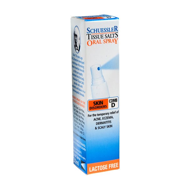 Schuessler Tissue Salts Skin Disorders Oral Spray Comb D 30mL - VITAL+ Pharmacy