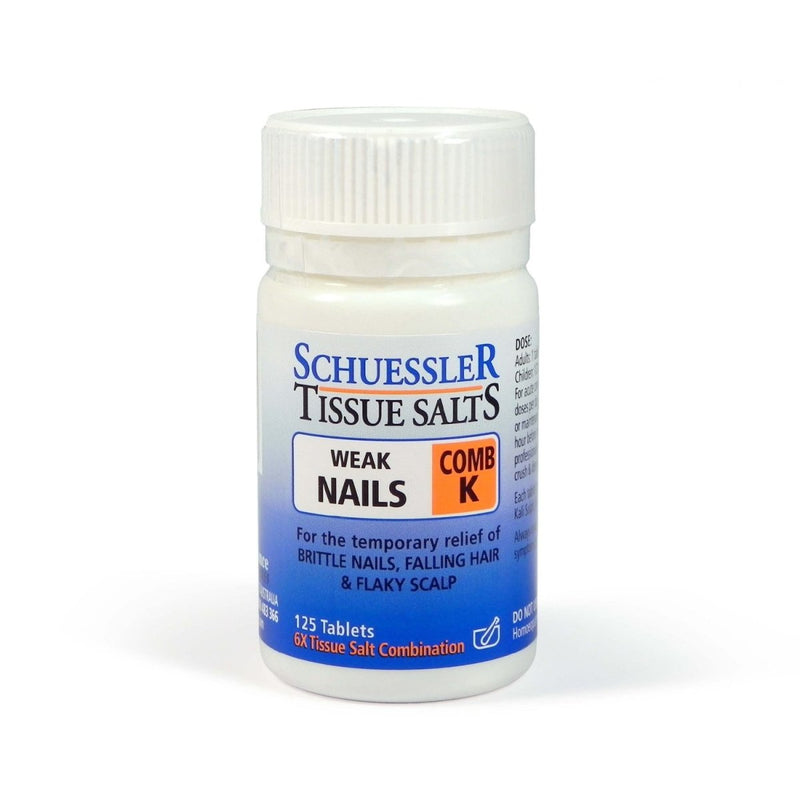 Schuessler Tissue Salts Weak Nails Comb K 125 Tablets - VITAL+ Pharmacy