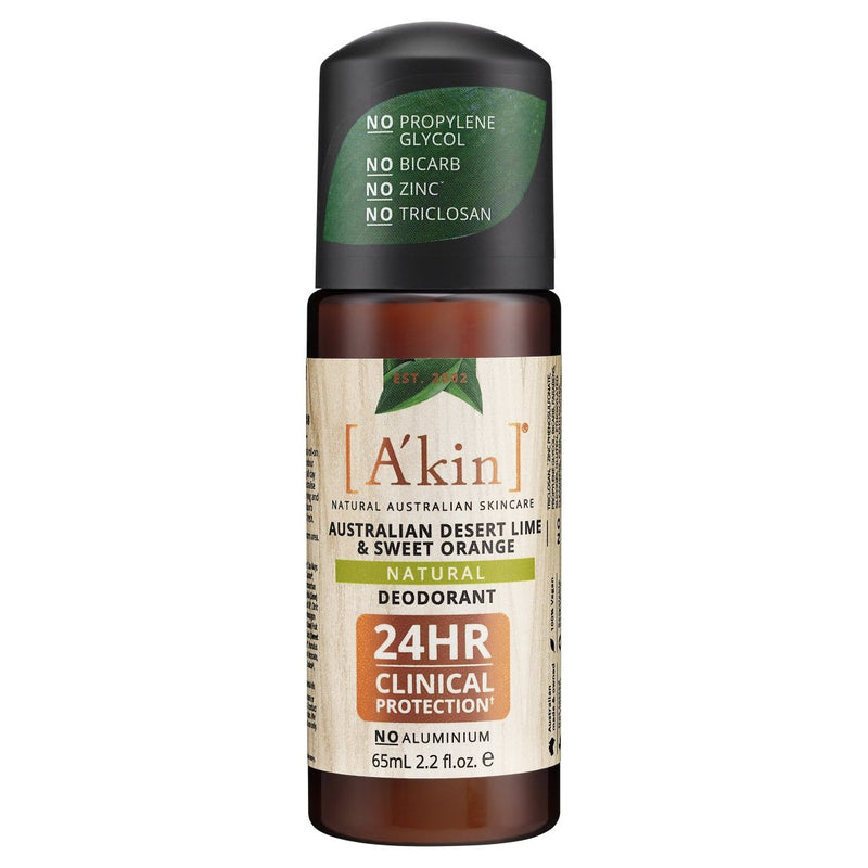 A'kin Australian Lime & Orange Natural Roll On Deodorant 65mL - Vital Pharmacy Supplies