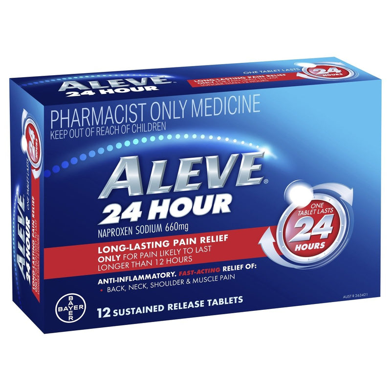 Aleve 24 Hour Anti-Inflammatory Tablets 12 pack (S3) - Vital Pharmacy Supplies