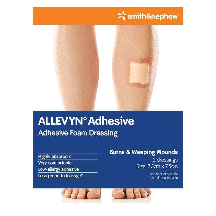 Allevyn Adhesive 7.5cm x 7.5cm 2 Pack - Vital Pharmacy Supplies