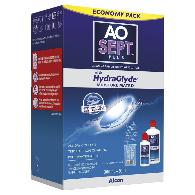 Aosept Hydraglyde Economy Pack 360 Plus 90mL - Vital Pharmacy Supplies