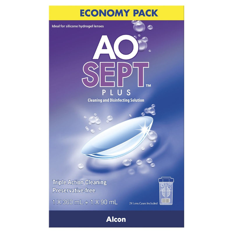 Aosept Plus Economy Pack 360mL and 90mL - Vital Pharmacy Supplies
