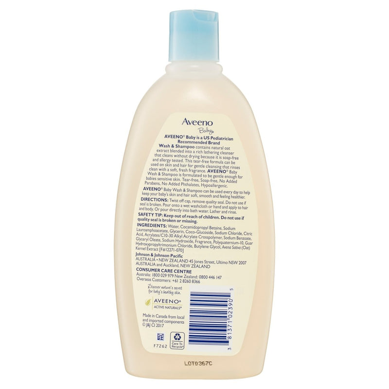 Aveeno Baby Wash & Shampoo 532mL - Vital Pharmacy Supplies