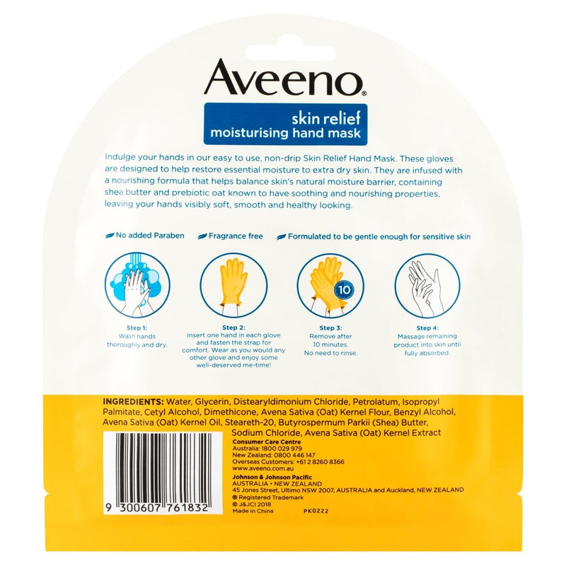 Aveeno Skin Relief Moisturising Hand Mask 1 Pack - Vital Pharmacy Supplies