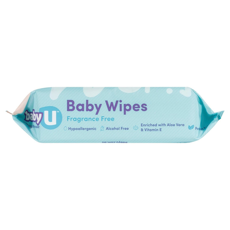 BabyU Baby Wipes Fragrance Free 80 Pack - Vital Pharmacy Supplies