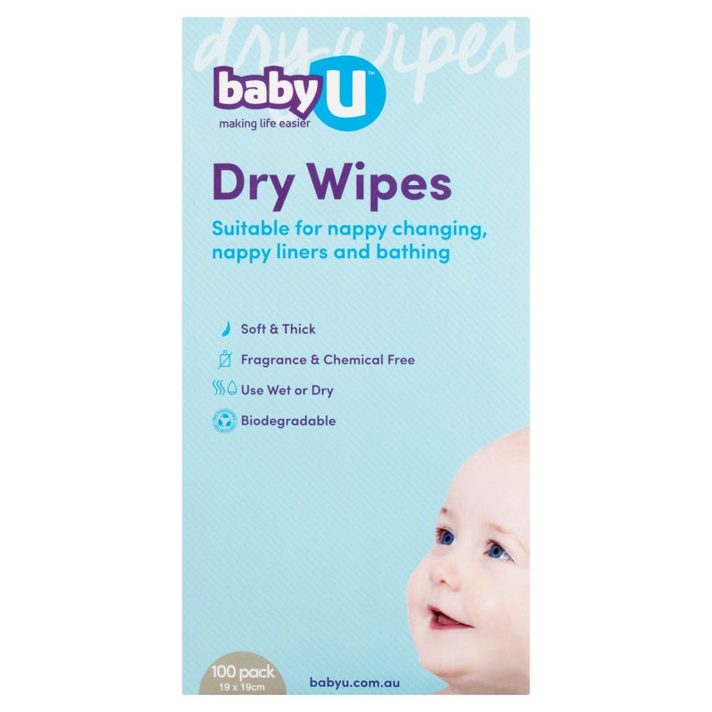 BabyU Dry Wipes 100 Pack - Vital Pharmacy Supplies