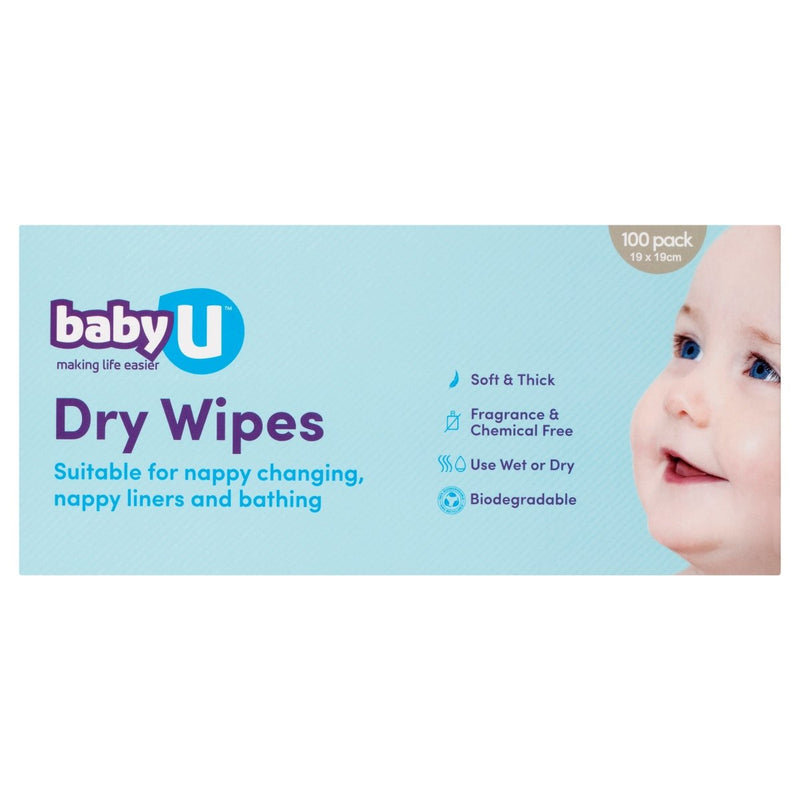 BabyU Dry Wipes 100 Pack - Vital Pharmacy Supplies
