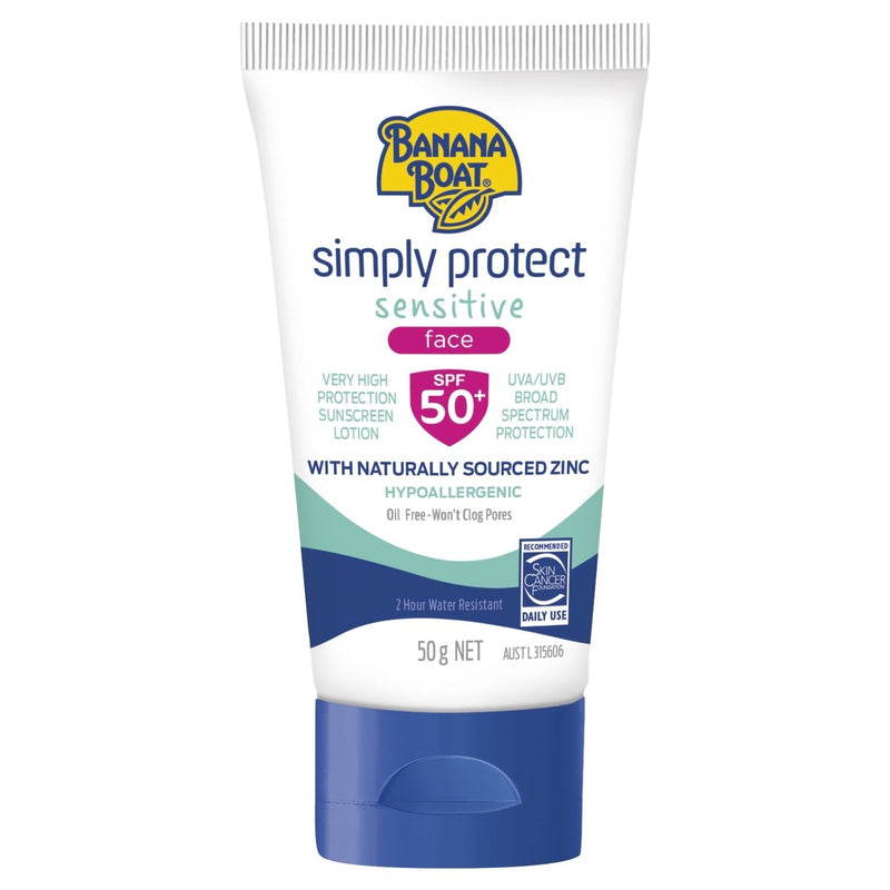Banana Boat Simply Protect Sensitive Face SPF50+ 50g - Vital Pharmacy Supplies