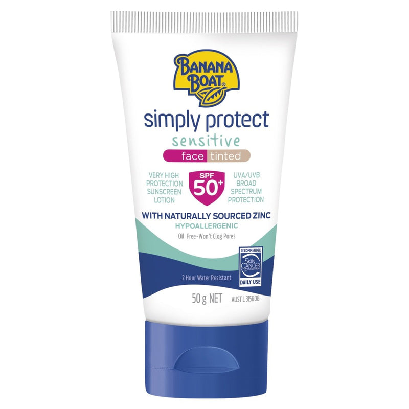 Banana Boat Simply Protect Sensitive Face Tinted SPF50+ 50g - Vital Pharmacy Supplies