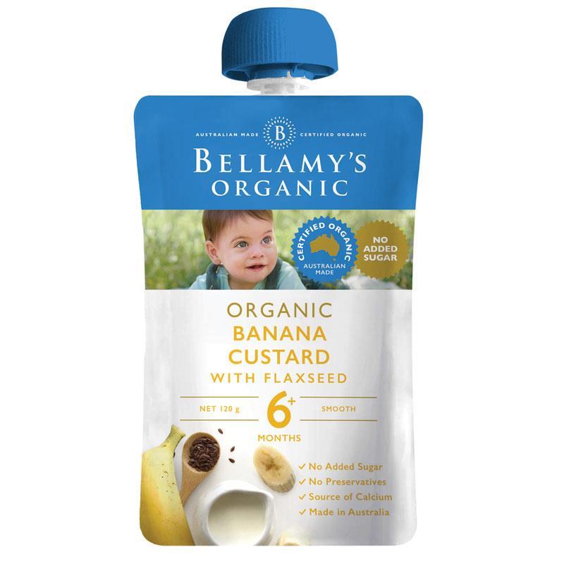 Bellamy's Organic Banana Custard with Flaxseed 120g - Vital Pharmacy Supplies