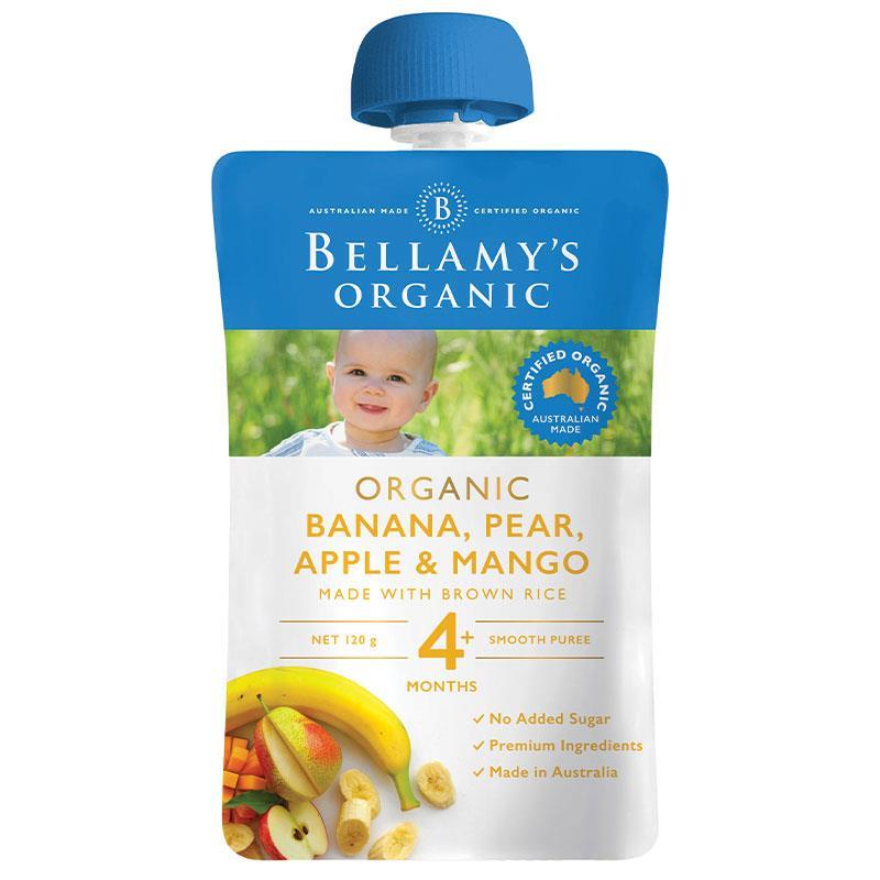 Bellamy's Organic Banana, Pear, Apple & Mango 120g - Vital Pharmacy Supplies