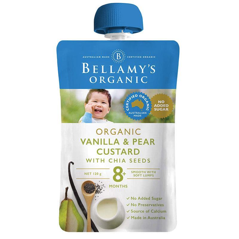 Bellamy's Organic Vanilla & Pear Custard 120g - Vital Pharmacy Supplies