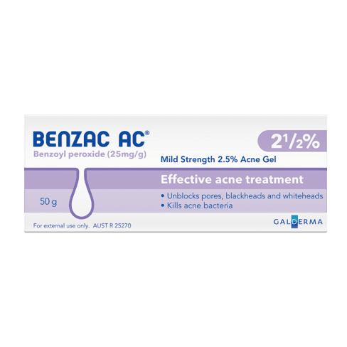 Benzac AC Mild Strength 2.5% Acne Gel 60g