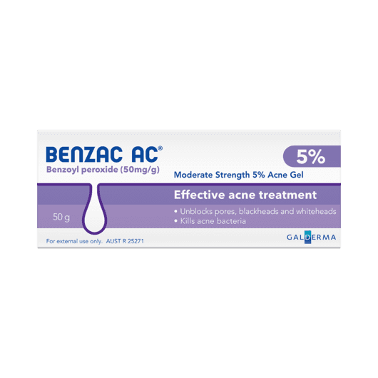 Benzac AC Moderate Strength 5% Acne Gel 60g - Vital Pharmacy Supplies