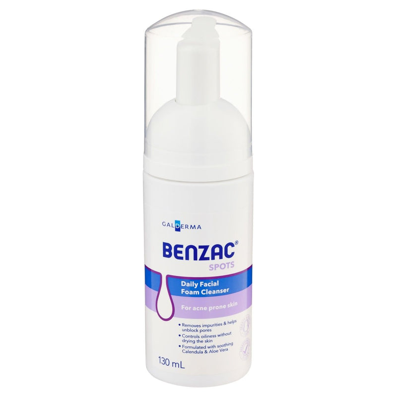 Benzac Daily Facial Foam Cleanser 130mL - Vital Pharmacy Supplies