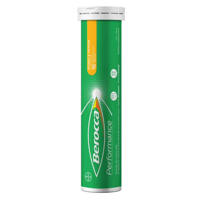 Berocca Energy Mango & Orange Effervescent 30 Tablets - Vital Pharmacy Supplies