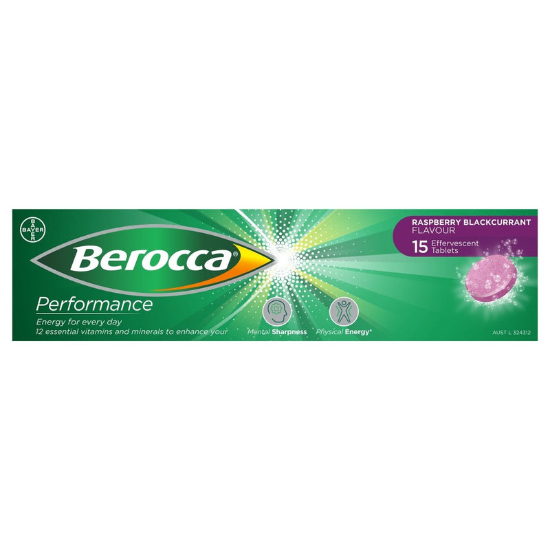 Berocca Energy Raspberry Blackcurrant Effervescent 15 Tablets - Vital Pharmacy Supplies