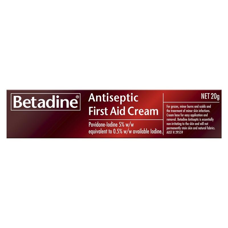 Betadine Antiseptic First Aid Cream 20g - Vital Pharmacy Supplies