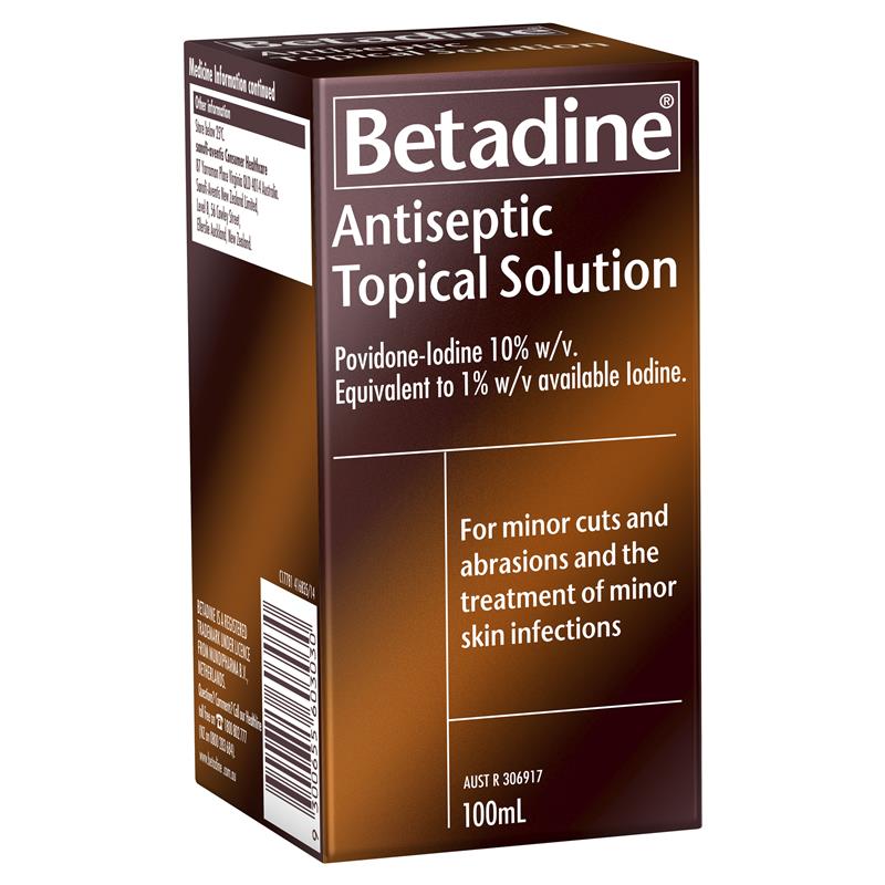 Betadine Antiseptic Topical Solution 100mL - Vital Pharmacy Supplies