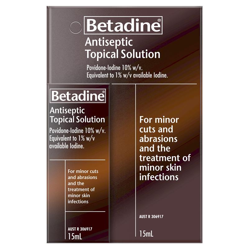 Betadine Antiseptic Topical Solution 15mL - Vital Pharmacy Supplies