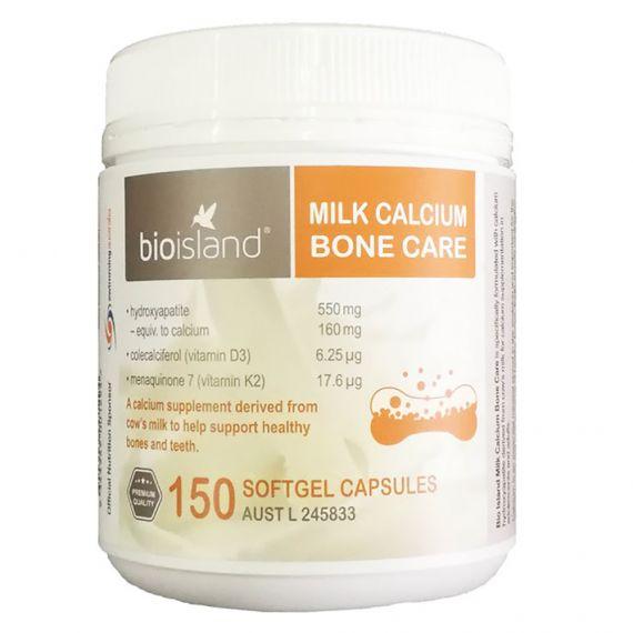Bio Island Milk Calcium Bone Care 150 Softgel Capsules - Vital Pharmacy Supplies