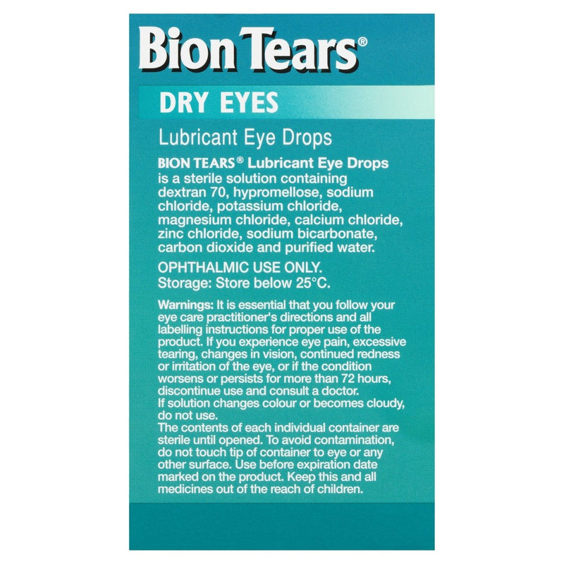 Bion Tears Lubricant Eye Drops 28 x 0.4mL - Vital Pharmacy Supplies