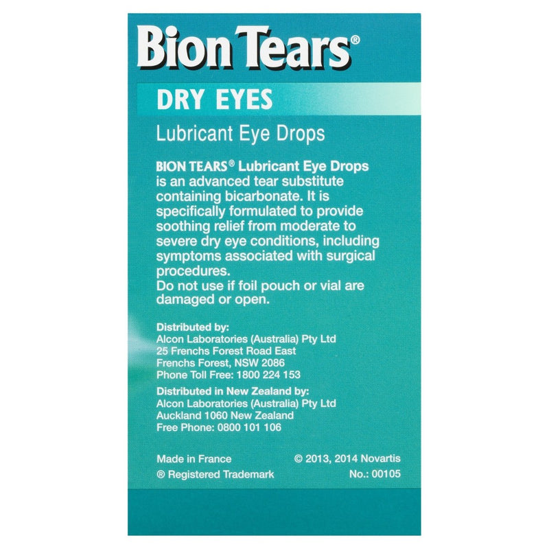 Bion Tears Lubricant Eye Drops 28 x 0.4mL - Vital Pharmacy Supplies