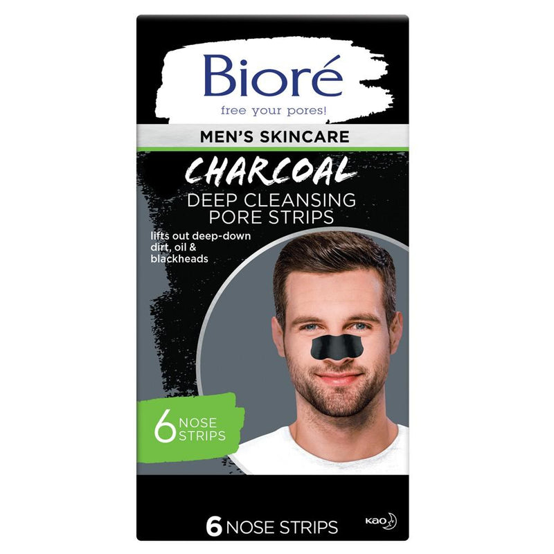 BIORE Men's Charcoal Deep Cleansing Pore Strips 6 Pack - Vital Pharmacy Supplies
