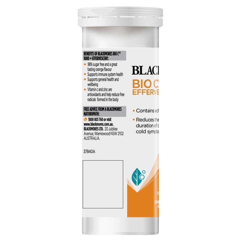 Blackmores Bio C 1000mg + Effervescent 10 Tablets - Vital Pharmacy Supplies