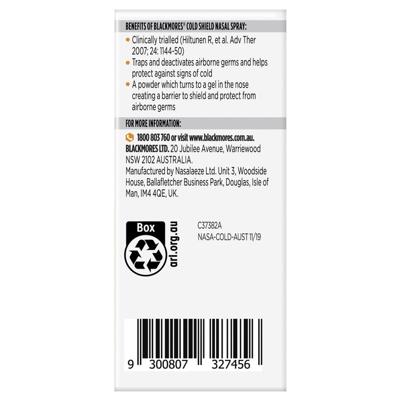 Blackmores Cold Shield Nasal Spray - Vital Pharmacy Supplies