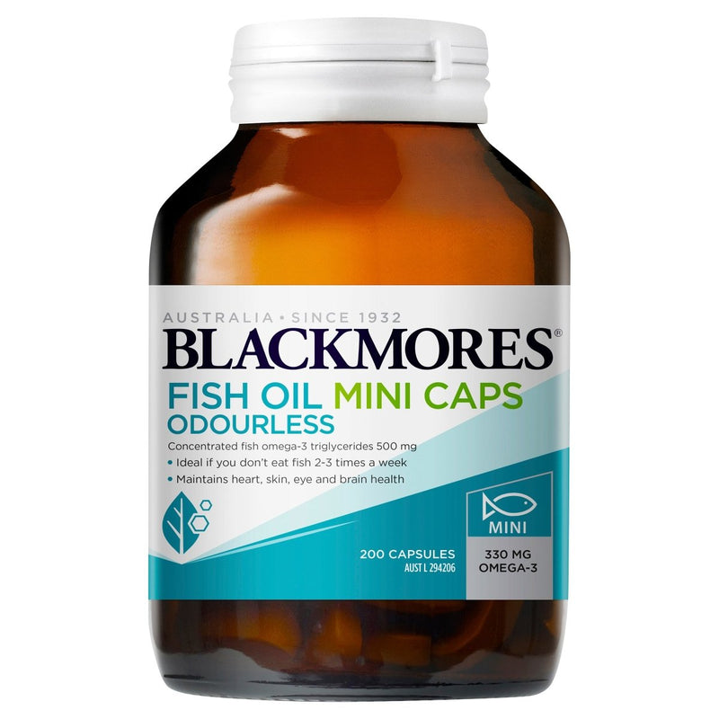 Blackmores Fish Oil Mini Caps Odourless 200 Capsules - Vital Pharmacy Supplies