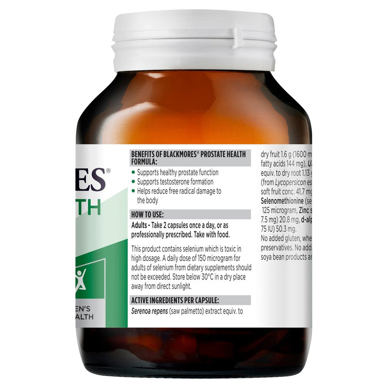 Blackmores Prostate Health Formula 60 Capsules - Vital Pharmacy Supplies