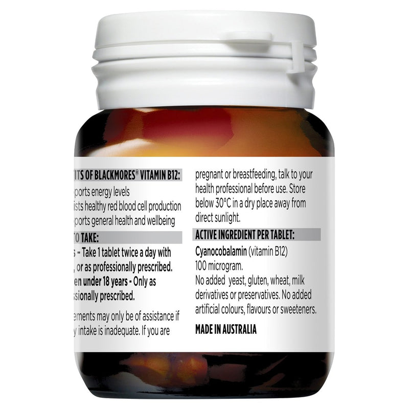 Blackmores Vitamin B12 75 Tablets - Vital Pharmacy Supplies