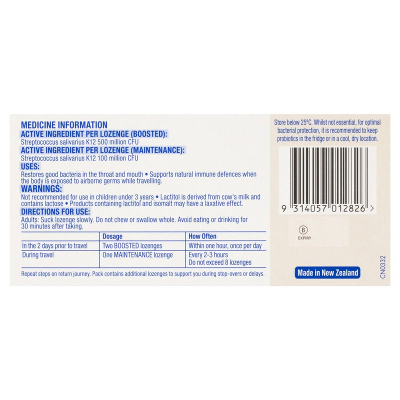BLIS PROBIOTICS TRAVELPROTECT Vanilla Probiotic Lozenges 30 Pack - Vital Pharmacy Supplies