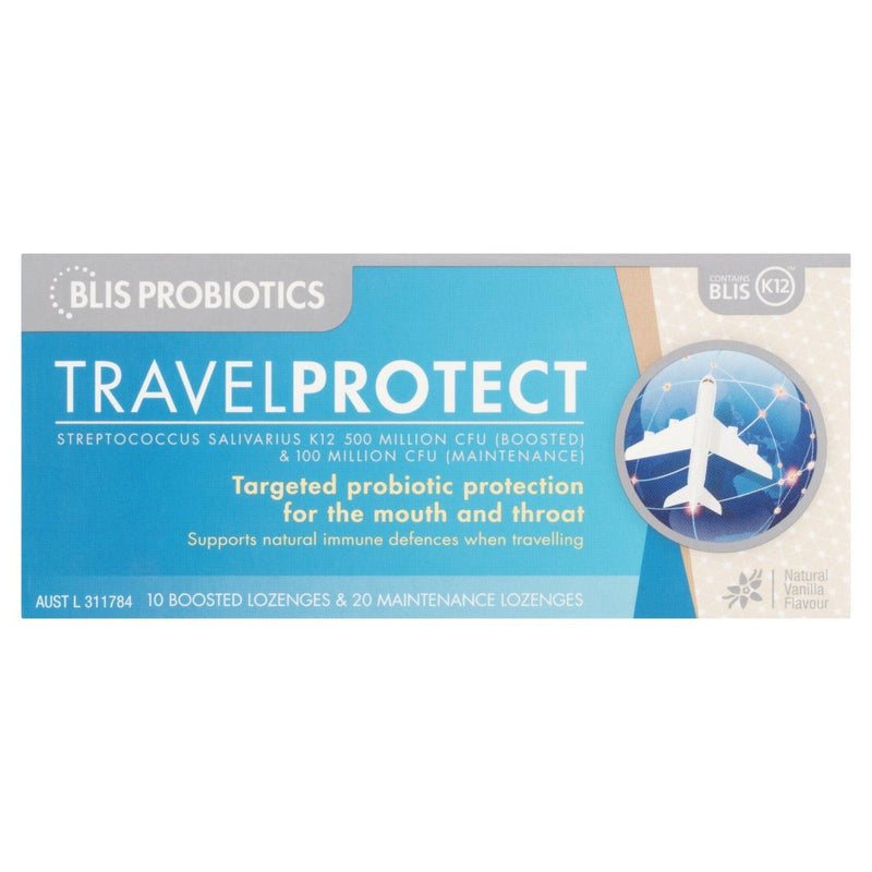 BLIS PROBIOTICS TRAVELPROTECT Vanilla Probiotic Lozenges 30 Pack - Vital Pharmacy Supplies